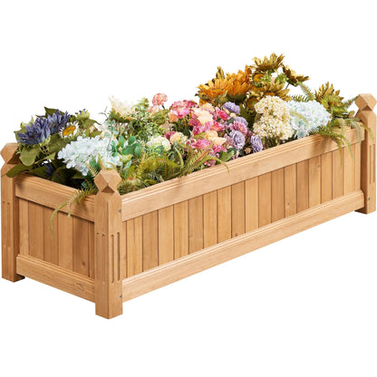 Yaheetech 43.5" Wooden Raised Garden Bed Rectangular Planter Box, 1pcs