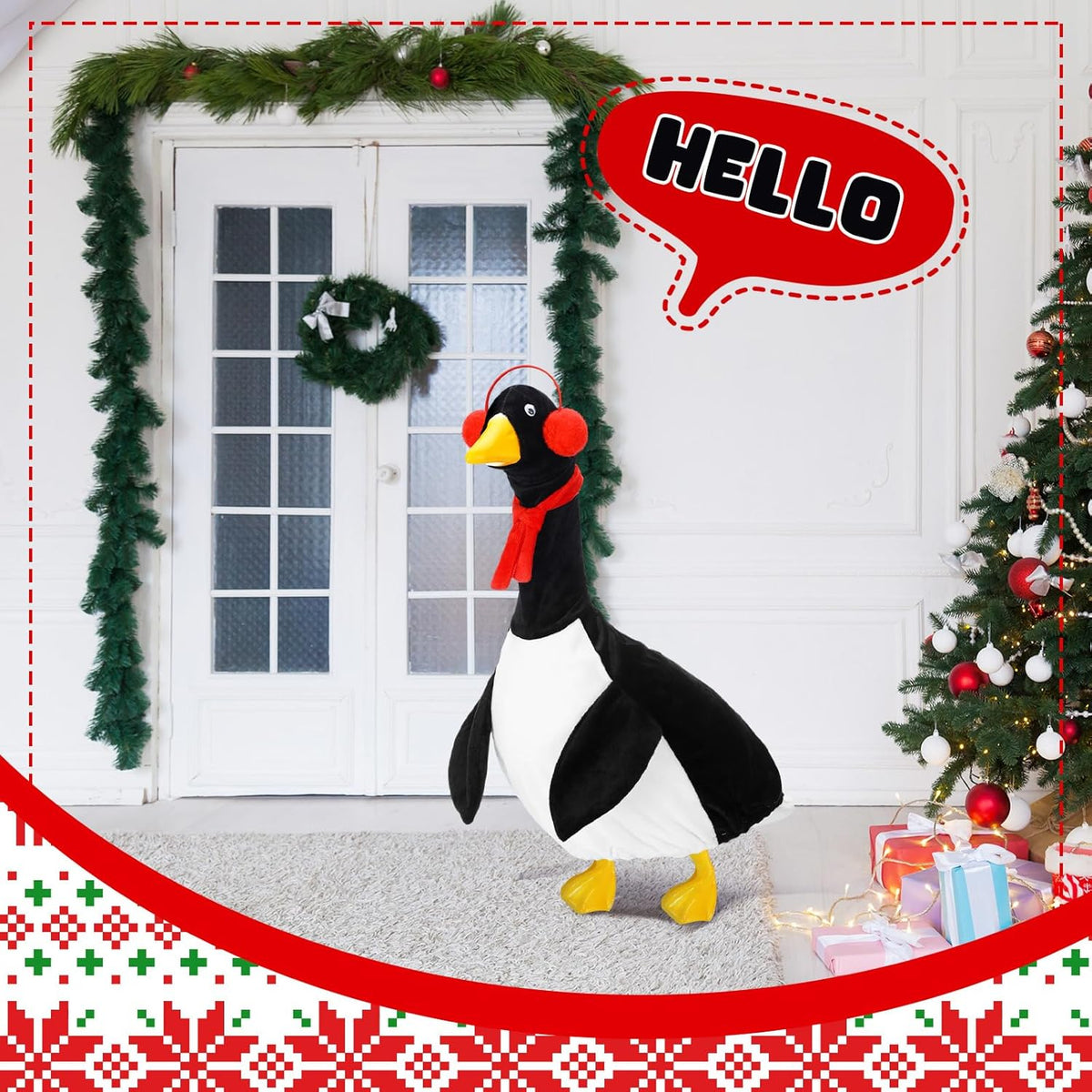 Outus Halloween Penguin Goose Outfits Funny Penguin Porch Goose Outfit 23 Inch Holiday Lawn Plastic