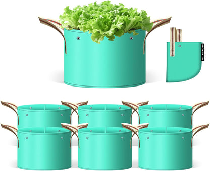 7 Pcs 15 Gallon Potato Grow Bag, PE Garden pots Plant Grow Bag with Branch-Binding Holes and Drain