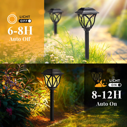 GIGALUMI 6 Pack Solar Lights Outdoor Waterproof, LED Solar Garden Lights