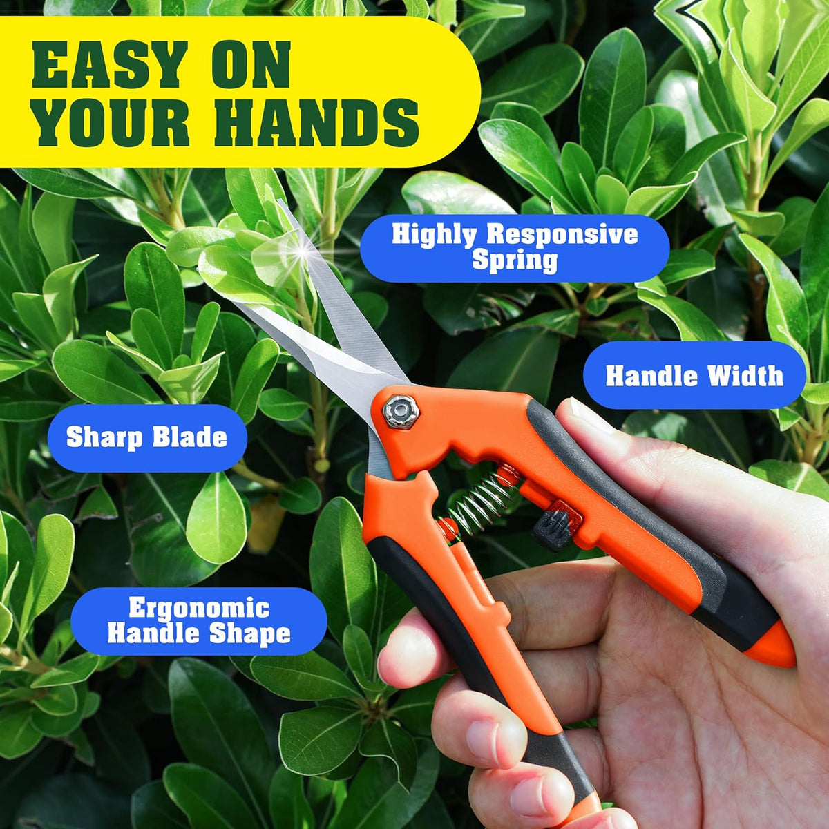 4 Pack Garden Pruning Shears, Stainless Steel Garden Shears, Gardening Shears, Garden Scissors
