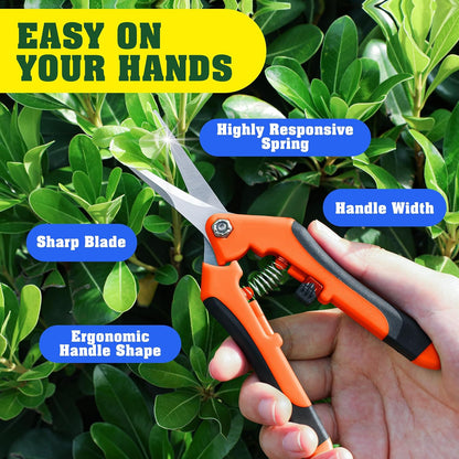 4 Pack Garden Pruning Shears, Stainless Steel Garden Shears, Gardening Shears, Garden Scissors