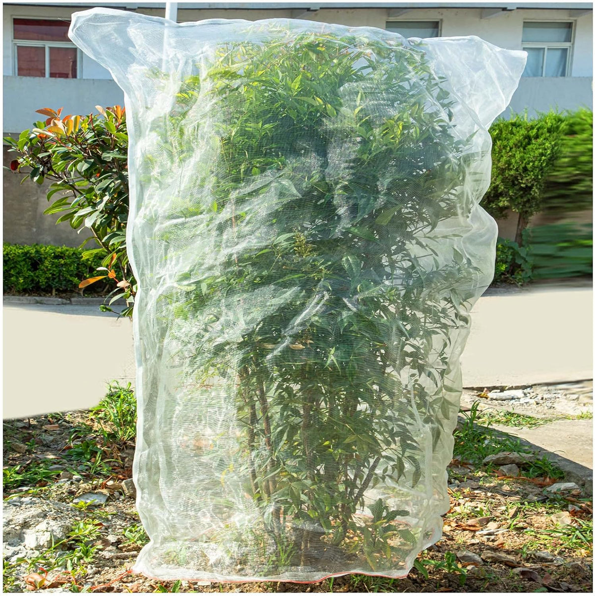 Insect Bird Barrier Mesh, Garden Netting Barrier, Bird Netting, Netting for Plant with Drawstring