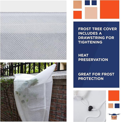 EZGOODZ White Winter Plant Covers Freeze Protection, 31.6 x 47 Inch. Pack of 2 Plant Winter Cover