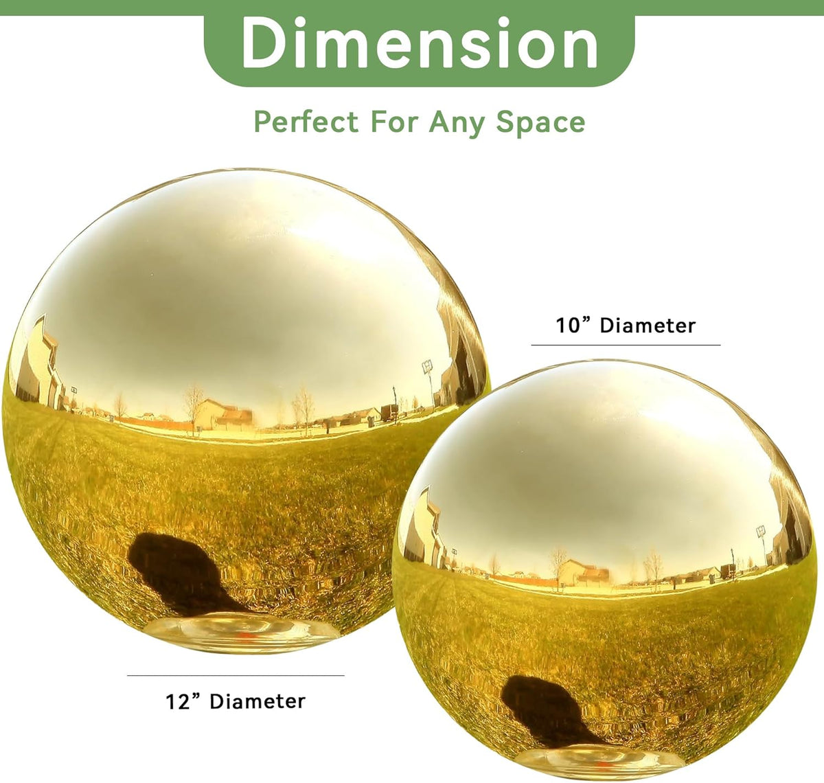 Lily's Home Stainless Steel Gazing Globe Mirror Ball, Colorful and Shiny Addition to Any Garden or