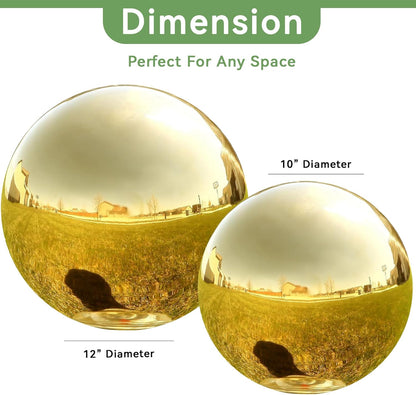 Lily's Home Stainless Steel Gazing Globe Mirror Ball, Colorful and Shiny Addition to Any Garden or