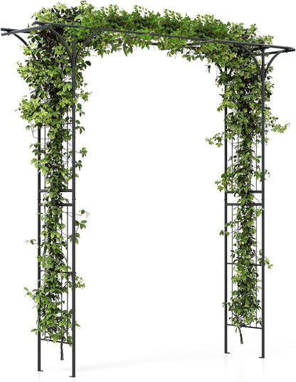 SAFSTAR 81-Inch Garden Arch, Metal Arbor Archway for Climbing Plants, Decorative Lawn Arbor
