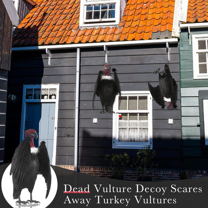 Tenceur 1 Piece Faux Vulture Effigy 18'' Large Fake Vulture Decoys Simulated Full Feathered