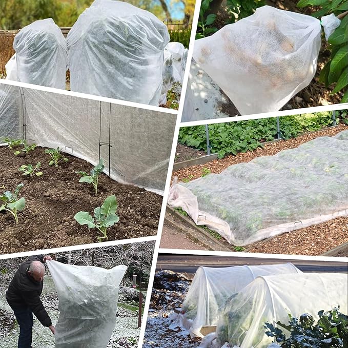 Plant Covers Freeze Protection, 10ft x 30ft 1.41oz/yd² White Frost Cloth Plant Blankets with 20