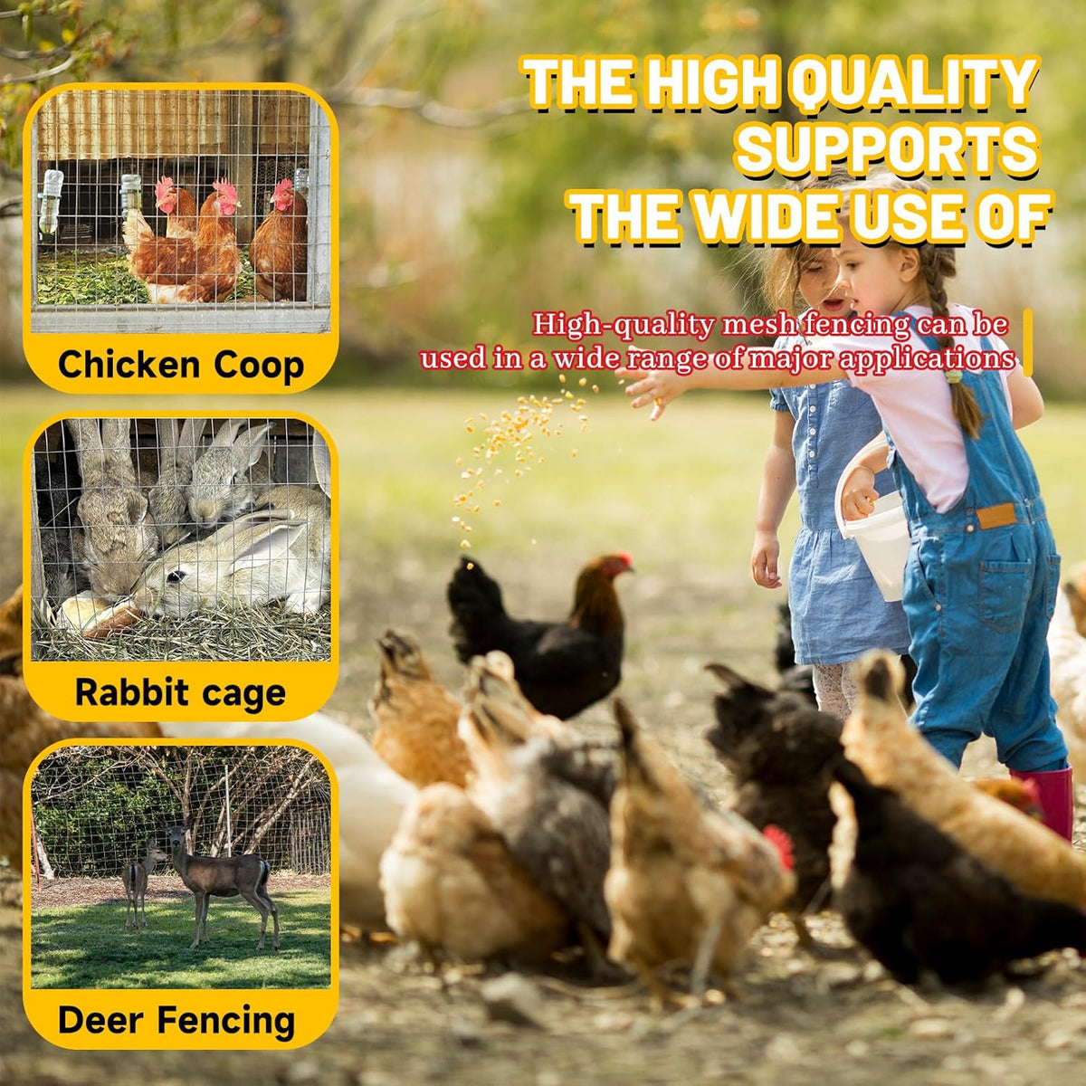 Welded Wire Fence, 6Ft x 50Ft 15Ga Chicken Wire Fencing, Garden Border Fencing Roll Metal Wire Mesh