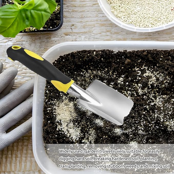 Thovorrnl Garden Shovel Hand Trowel Mini Shovel Aluminum Cast-Aluminum Heavy Duty Gardening Tool
