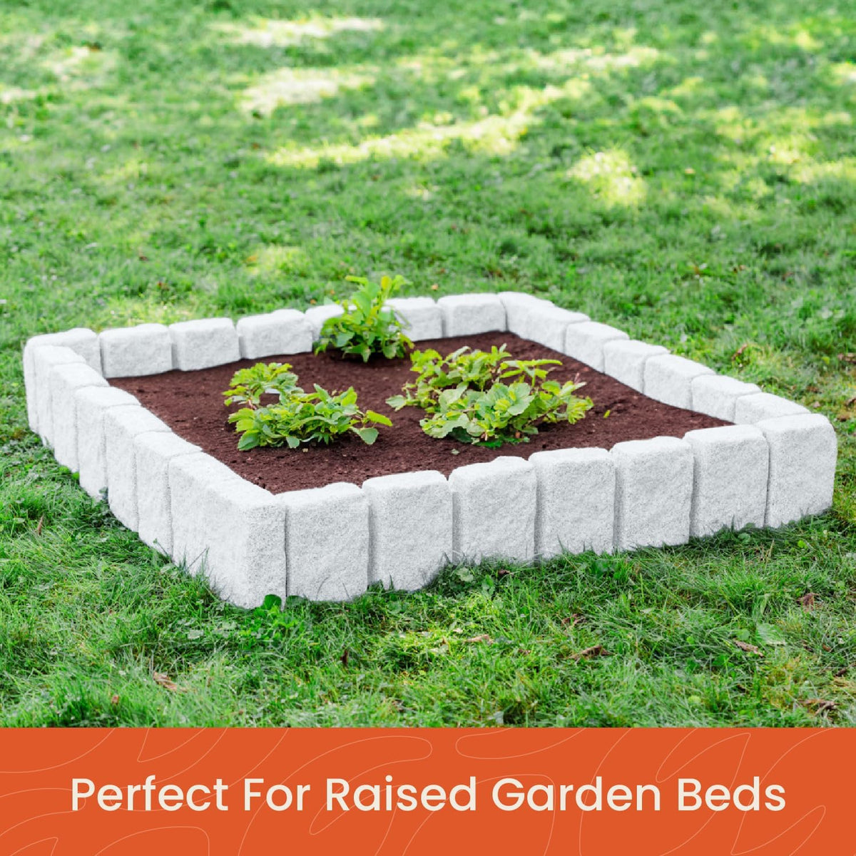 Beuta Landscape Edging | Garden Edging Border | Faux Stone Block XL for Lawn Edging, Flower Beds &
