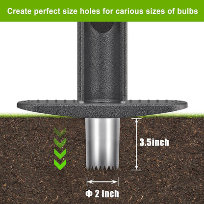 Dolibest Bulb Planter Tool w/Soft Rubber Grip, Grass Plugger Tool w/Stainless Steel Sharp
