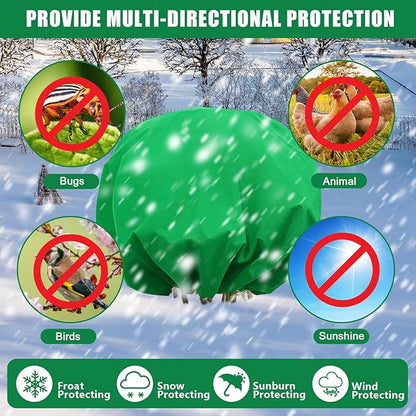 NNG 2PCS 9.7ft Dia. Round Winter Plant Covers Reusable Tree Freeze Protection with Drawstring