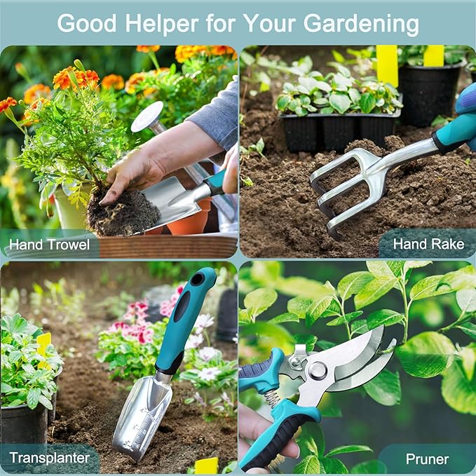 Kynup Garden Tools 7-Piece, Gardening Hand Tools, Gardening Tools Set Cultivators with