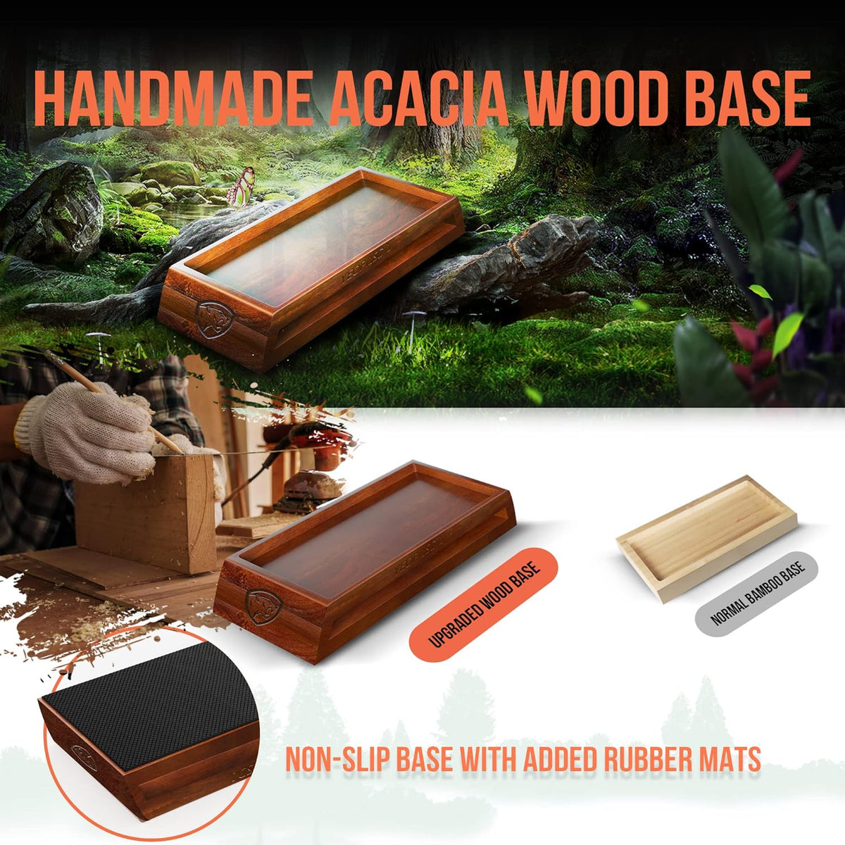 Extra Large Knife Sharpening Stone Kit - YeopAsda Thickered 3 Side Grit 400/1000/6000 Xl Wet Stone