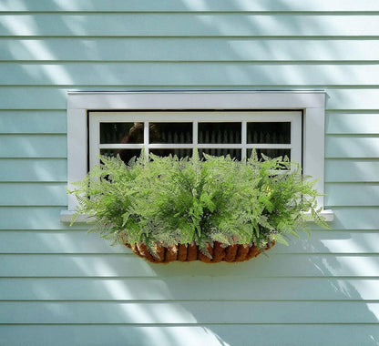 Artificial Boston Fern Plants 19" Fake Greenery Shrubs 2 Pcs Faux Plant Bushes UV-Resistant for