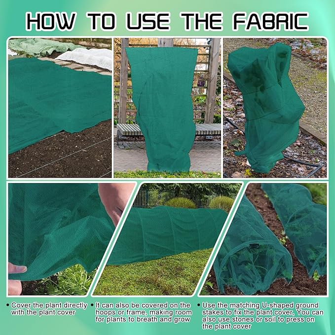 Plant Covers Freeze Protection 10FT x 33FT,Reusable Garden Fabric Floating Row Cover for