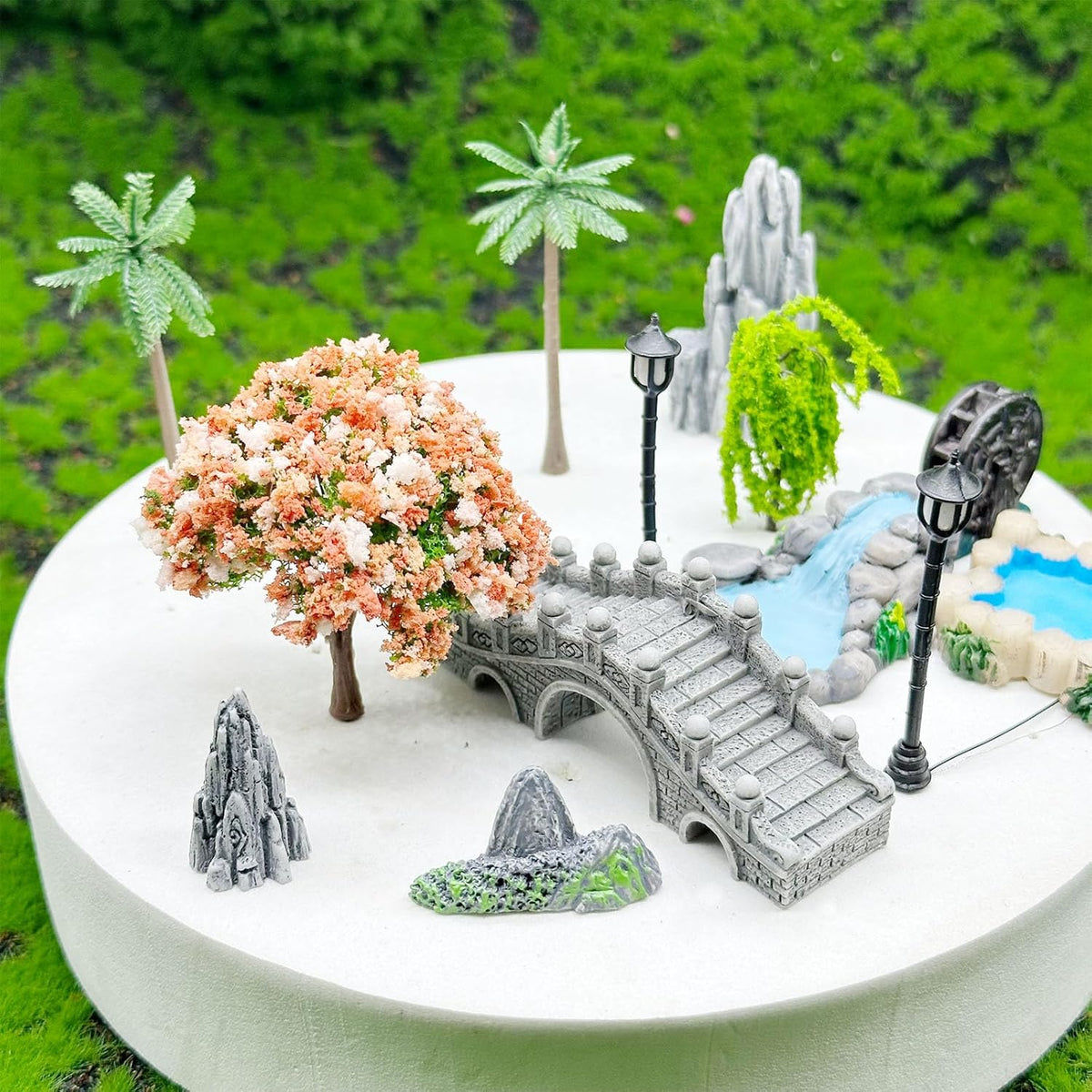 Woohome 42 PCS Mini Garden Accessories Fairy Garden Kit Micro Landscape Mini Zen Garden Accessories