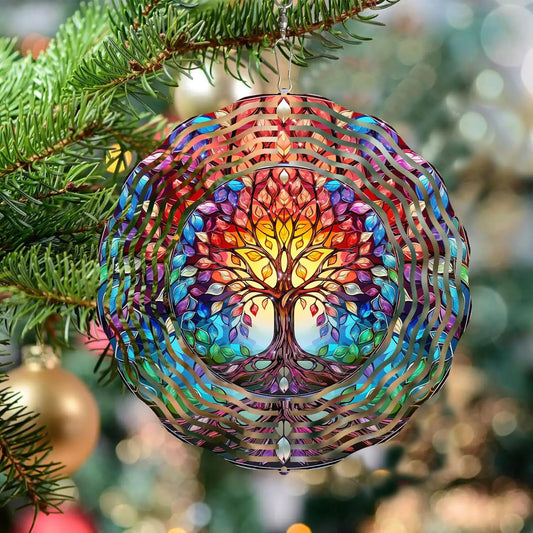 Tree of Life Wind Spinner,3D Frosted Wind Spinners Hanging for Yard and Garden Gift Tree of Life