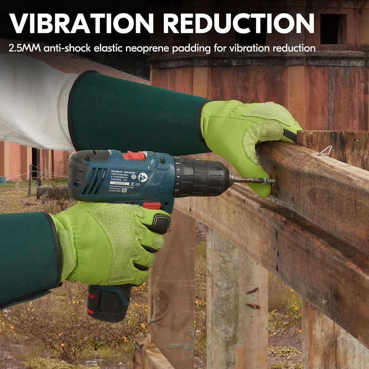 Vgo... Gardening Gloves Ladies,Safety Work Gloves,Long Sleeves Gauntlet,Puncture