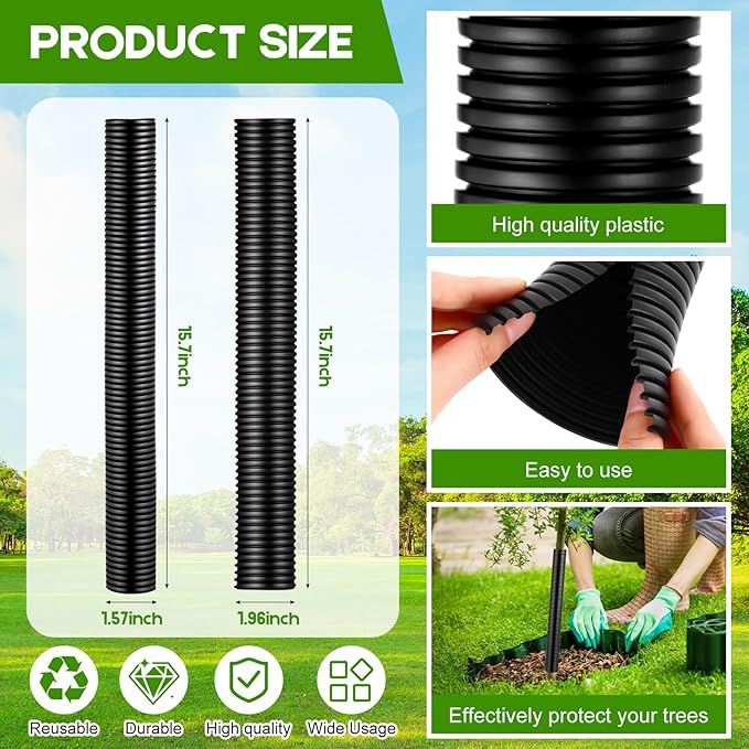 Menkxi 20 Pcs Corrugated Tree Guards Saplings Tree Trunk Protectors from Deer Tree Tubes Guard Tube