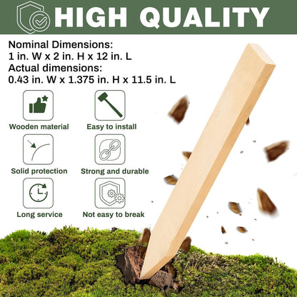 48 Pieces Wooden Garden Stakes 12 Inch Grade and Survey Stakes Wooden Garden and Sign Posts for