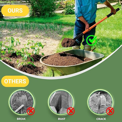 Small Shovels for Digging, Garden Spade Shovel Beach Shovels with 43.3in Handle,Heavy Duty Portable