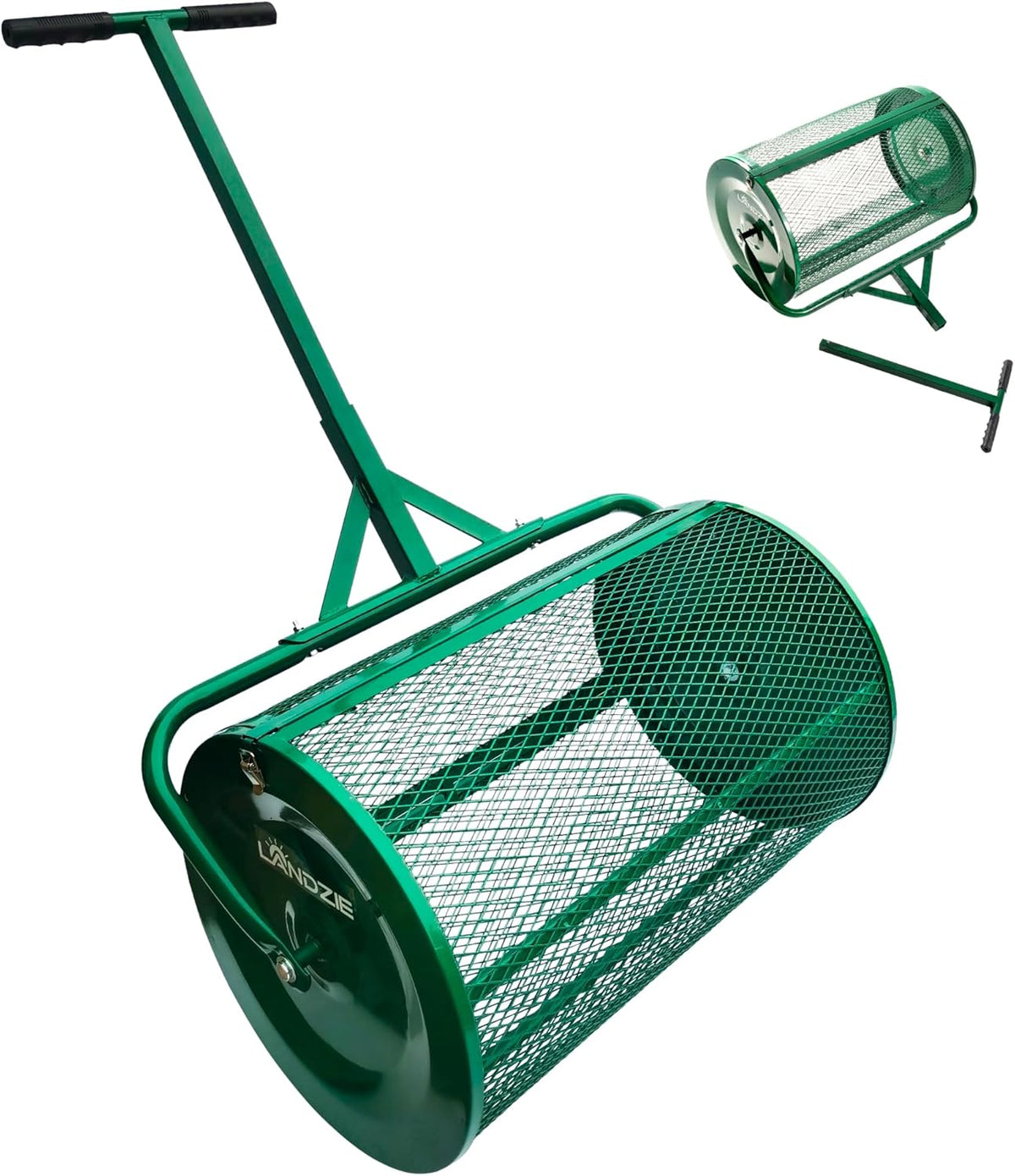 LANDZIE - The Original 24 Inch Compost and Peat Moss Spreader Roller - Top Soil, Sand, Manure