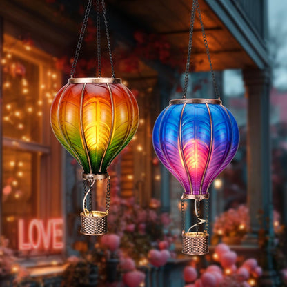 TERESA'S COLLECTIONS 2 Pack Hanging Solar Lantern Outdoor Garden Decor for Valentine ,Waterproof
