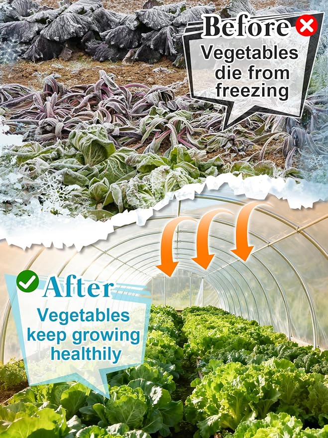 Alphatool Greenhouse Cover Plastic Sheeting - 10 x 20 ft Plant Covers Freeze Protection, Frost