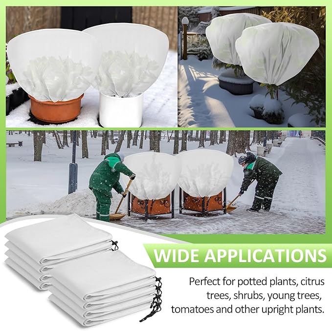 12 Pcs Winter Plant Covers Freeze Protection 39.4x23.6 Inch Horizontal Shrub Tree Rose Plant