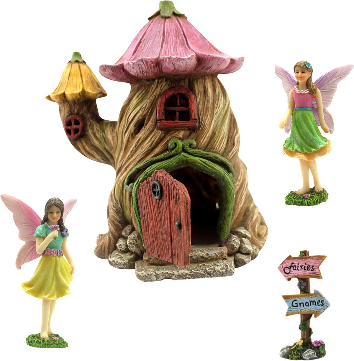 PRETMANNS Fairy House Kit - Fairy Garden Accessories for Outdoor Miniature Village Decor, with