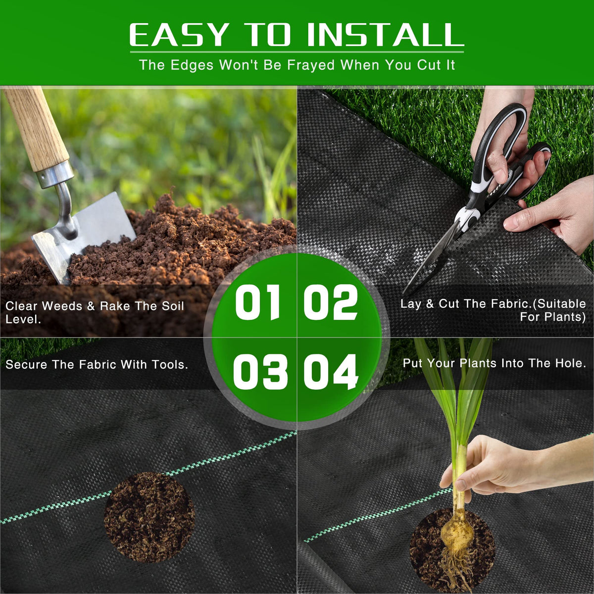 Weed Barrier Landscape Fabric Heavy Duty, 2.6FT x 100FT Thicken Garden Blocker Fabric Weed Mats