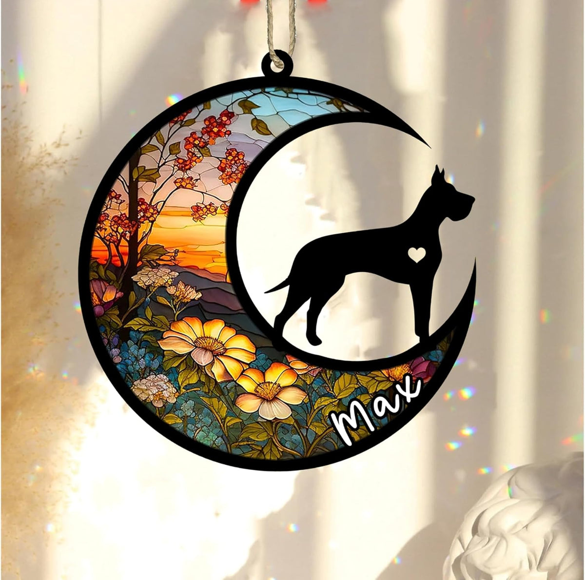 Personalized Dog Memorial, Custom Name Great Dane Dog Christmas Ornament with Name, Custom Breeds