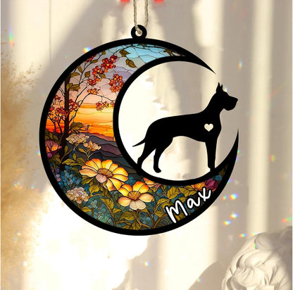 Personalized Dog Memorial, Custom Name Great Dane Dog Christmas Ornament with Name, Custom Breeds
