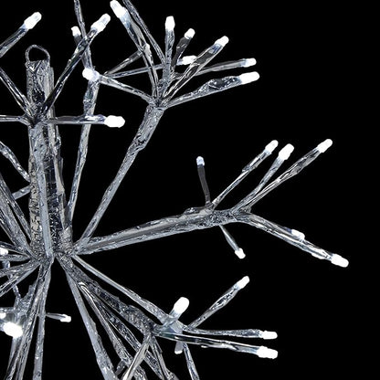 Alpine Corporation 16"H Indoor Holiday 3D Snowflake Hanging Ornament with LED Lights, White
