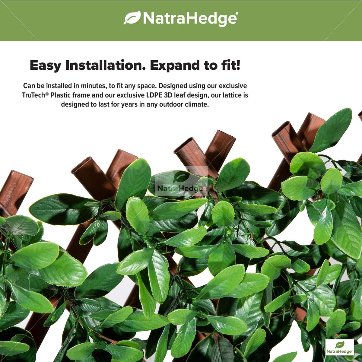NatraHedge Artificial English Laurel Leaf Expandable Lattice Privacy Fence Screen