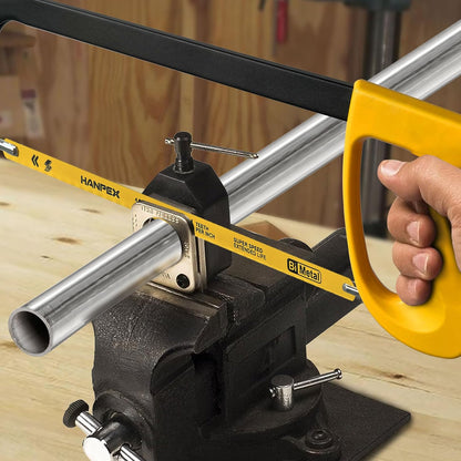 12in. High-Tension Hacksaw Frame with 24 TPI Bi-metal Blade, Hand Saw Suitable for Metal, wood