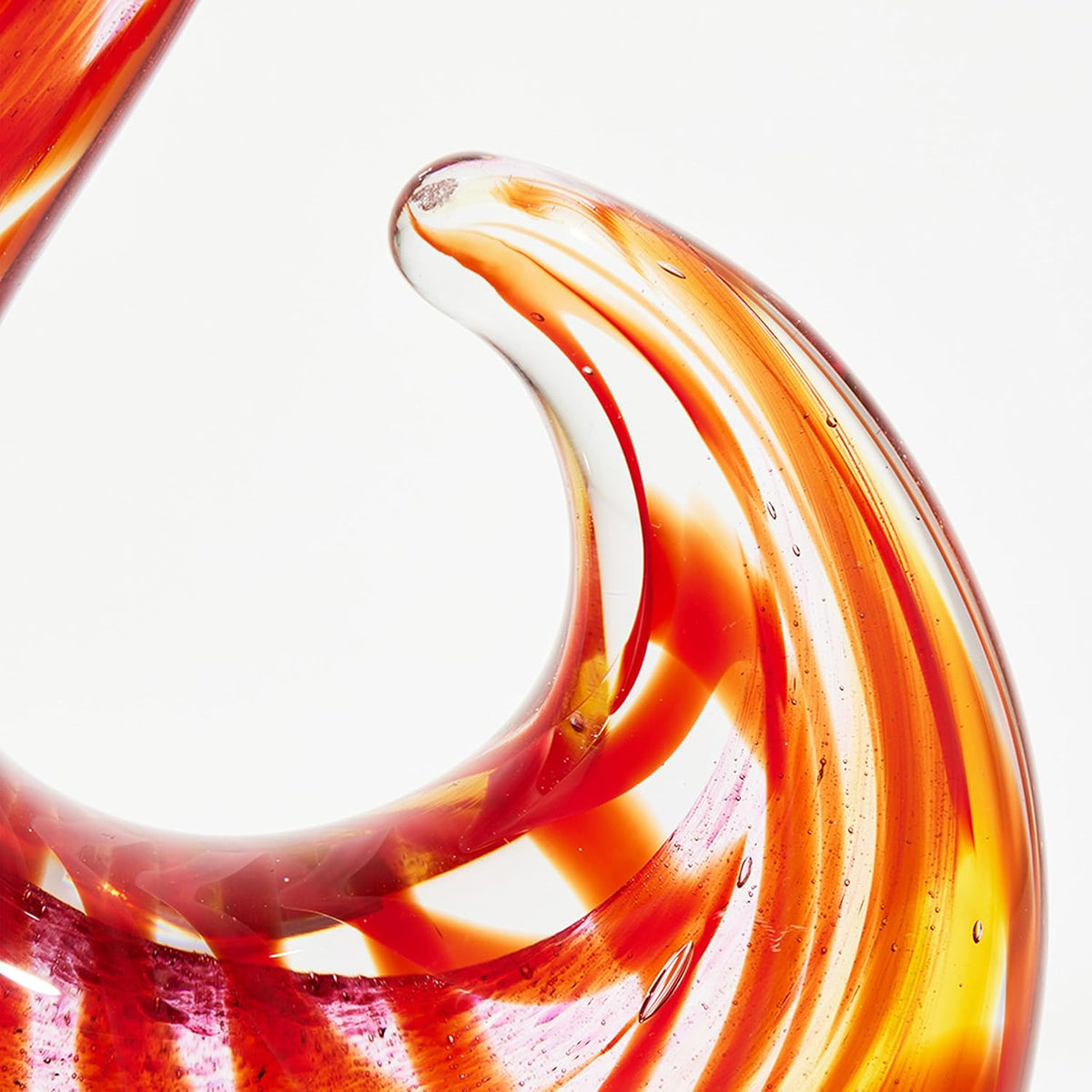 Luxury Lane Hand Blown Abstract Sun Conure Sommerso Art Glass Sculpture for Home Decor 15 inch Tall