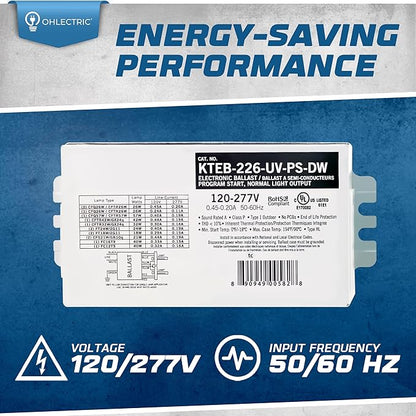 OHLECTRIC 2 Pack - Replacement for Keystone KTEB-226-UV-PS-DW | 2 Lamp Compact Fluorescent