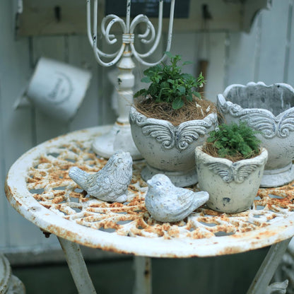 Z&Z ornamentorum Outdoor Bird Statues Decor Figurines for Home Cement Bird Sculpture for Patio Yard