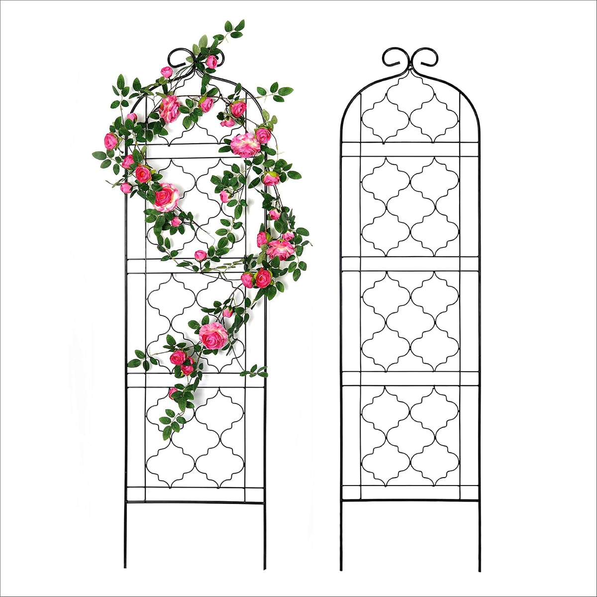 Garden Trellis for Vines and Climbing Plants Outdoor, Iron Wire Lattices Grid Panels for Potted