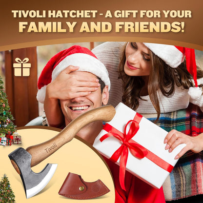 Tivoli 15 Inch Camping Axes and Hatchets, Bushcraft Axe for Wood Splitting and Kindling,Hand Forged
