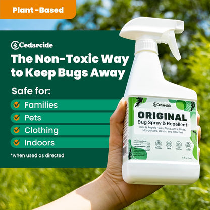 Cedarcide Original: Eco-Friendly Bug Spray - Repel & Kill Fleas, Ticks, Mosquitoes, Mites, Ants &