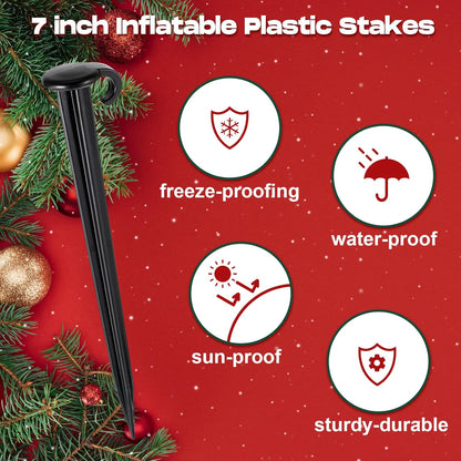 Vicenpal 50 Pcs 7 Inch Plastic Yard Stakes Inflatables Heavy Duty Plastic Garden Stakes for Tent
