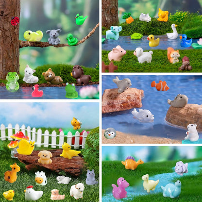 45-Piece Mini Resin Animals, 45 Styles Resin Animals Variety Pack for Dollhouse Fairy Garden