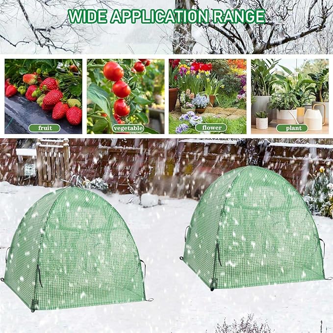 2 Pack Plant Freeze Protection Covers Winter Shrub Covers Plant Frost Protection Tent, Warm Plant