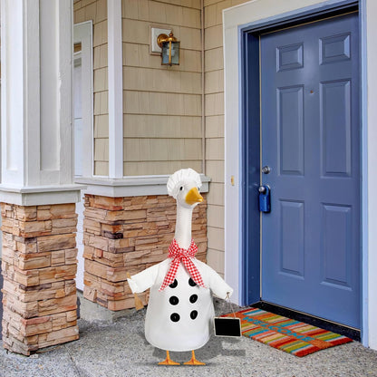 Aliceset Chef Porch Goose Outfits for Cement Goose Lawn Statue Clothes 23", Chef Clothes with