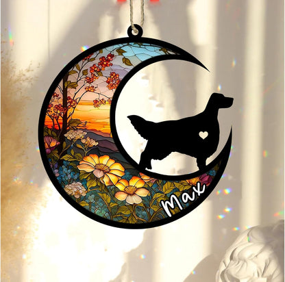 Personalized Dog Memorial, Custom Name English Setter Dog Christmas Ornament with Name, Custom